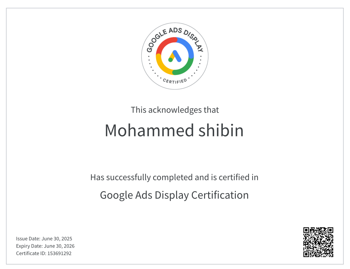 Google ads Display of Best freelance digital marketing strategist in Dubai